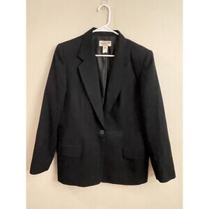 Vintage Pendleton Black 100% Virgin Wool Black Blazer‎ Lined Size 12 Made in USA